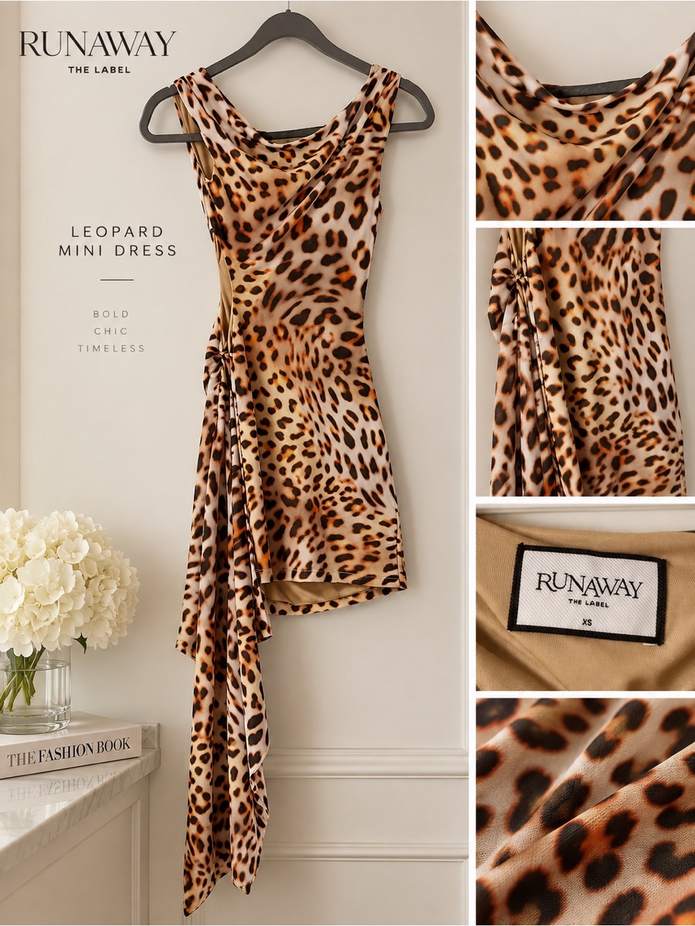 Runaway The Label Leopard Print Mini Dress – Size XS